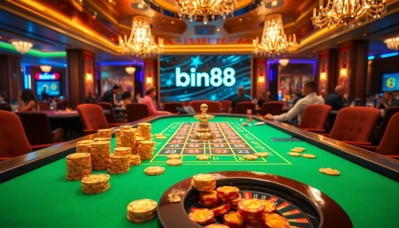 Experience luxury gambling at Bin88 with vibrant tables and exclusive casino games.