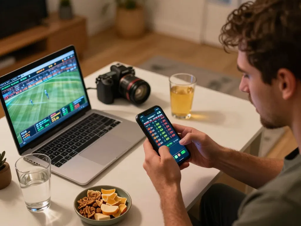 Engaging online betting session at home seen on https://kkwinzz.com/ with vibrant atmosphere and smartphone action.
