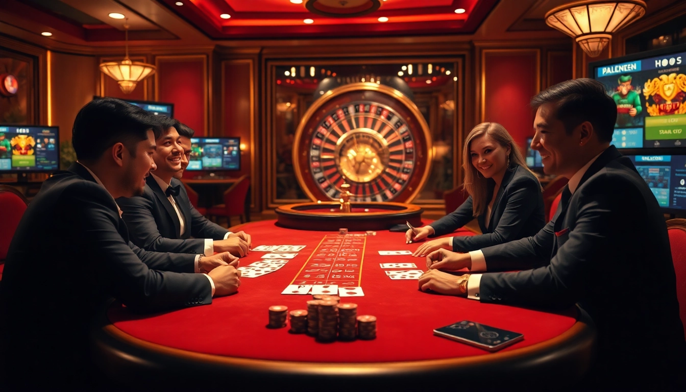 Experience the excitement of online gambling at https://goal123.ac/, featuring vibrant casino tables and engaging players.