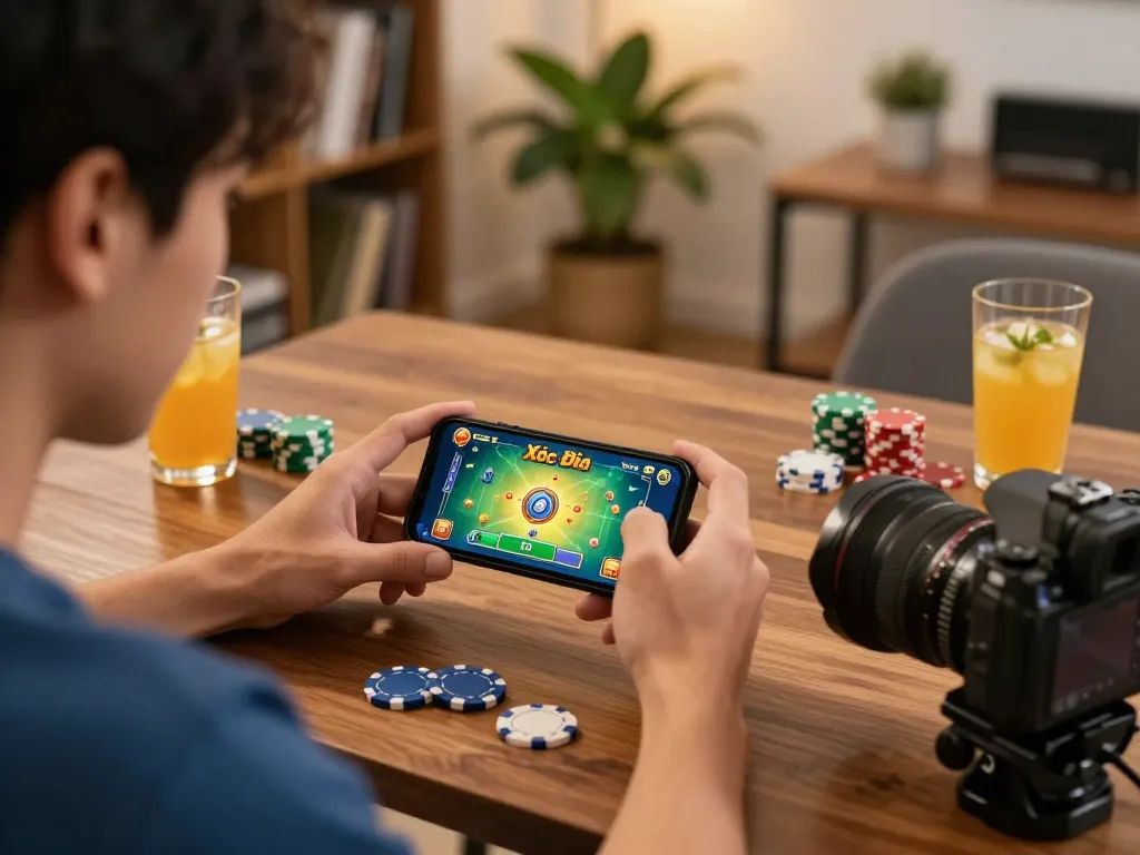 Xocdia gameplay on smartphone, revealing excitement and strategy in online gambling.