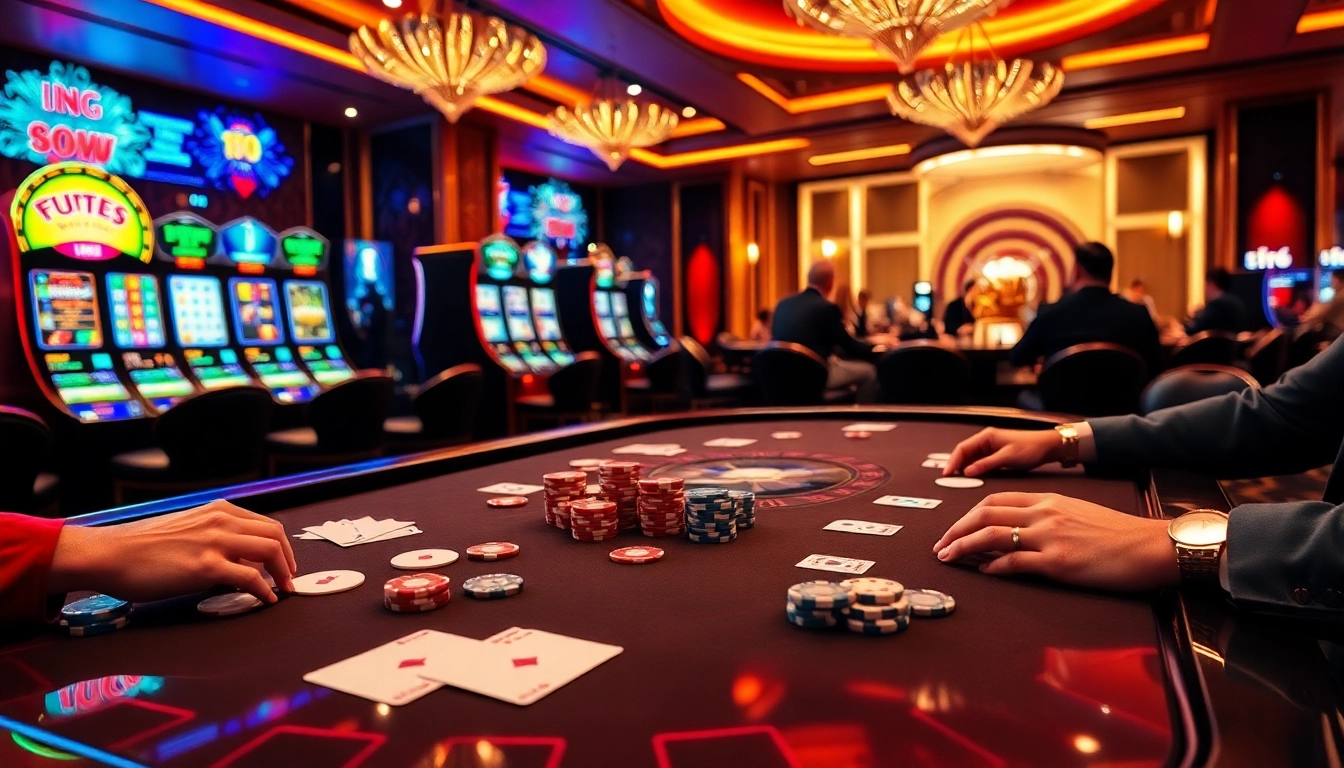 Exciting poker scene highlighting TG88 com with vibrant chips and cards.
