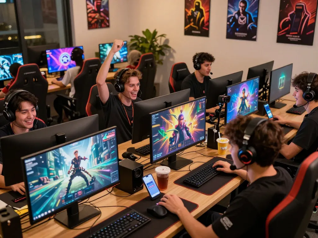 Players enjoying various games on BJ888 platform while engaging in lively discussions, enhancing their experience at https://hapify.io/ with thrilling graphics.
