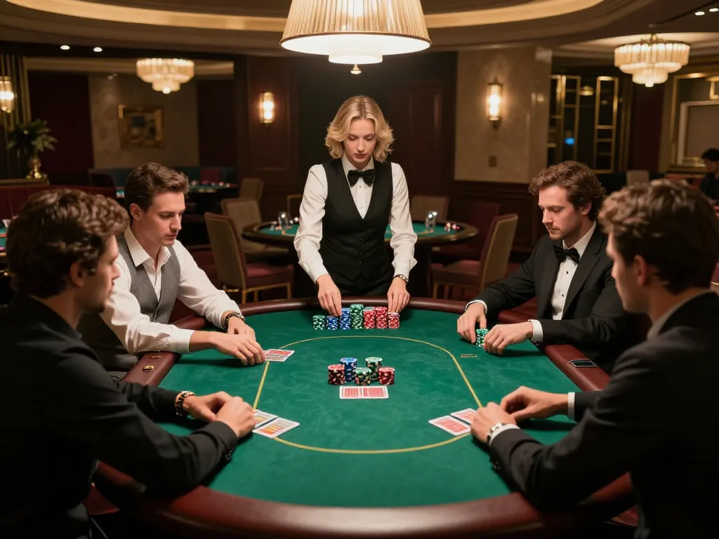 Players engaged in a high-stakes poker game at 88BET casino, focusing on strategy and excitement.