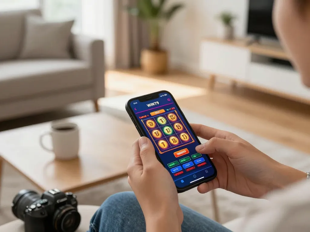Engaging gameplay on the WIN79 mobile app with vibrant slot visuals.