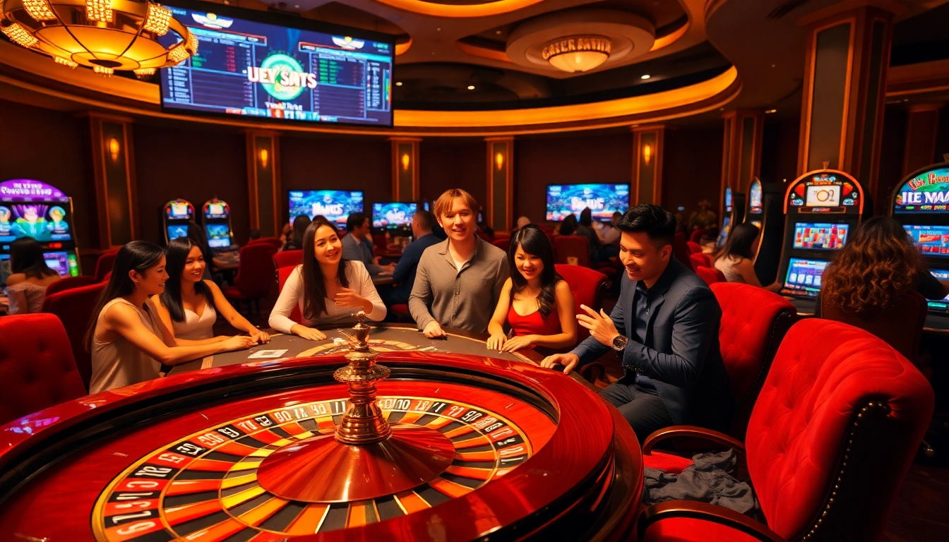 Experience thrilling gambling moments at https://cakhiatv.movie/ with eager players at the roulette table.