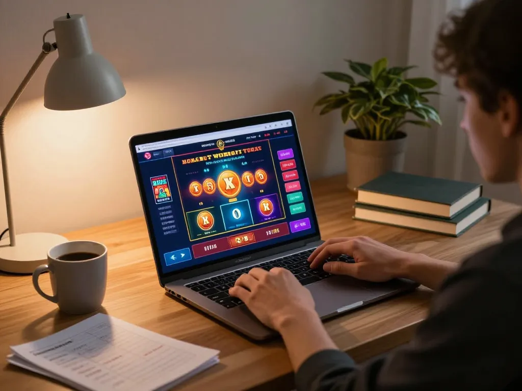 Engaging gameplay at nhà cái F168 on a laptop with colorful casino app interface.