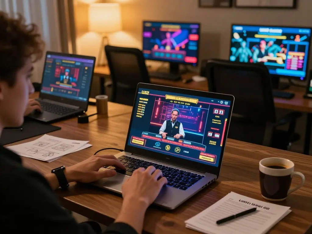 Play engaging live dealer games on LLWIN Download in a cozy home setup, enhancing your gambling experience.