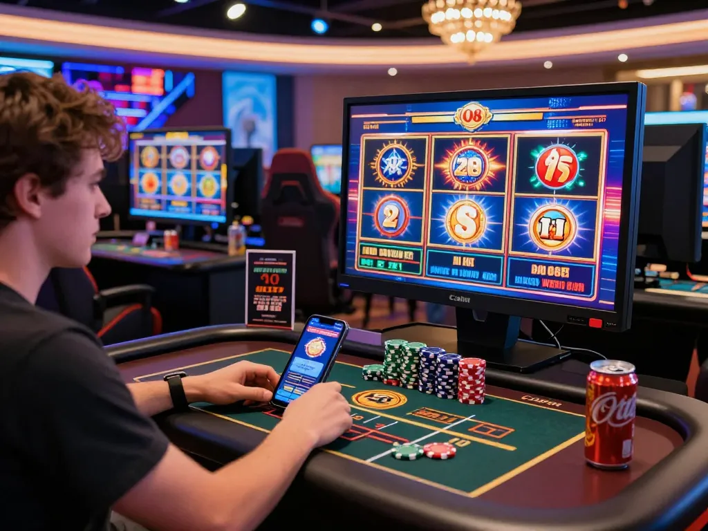 Engaged player on O8 platform enjoying dynamic online gambling experience.