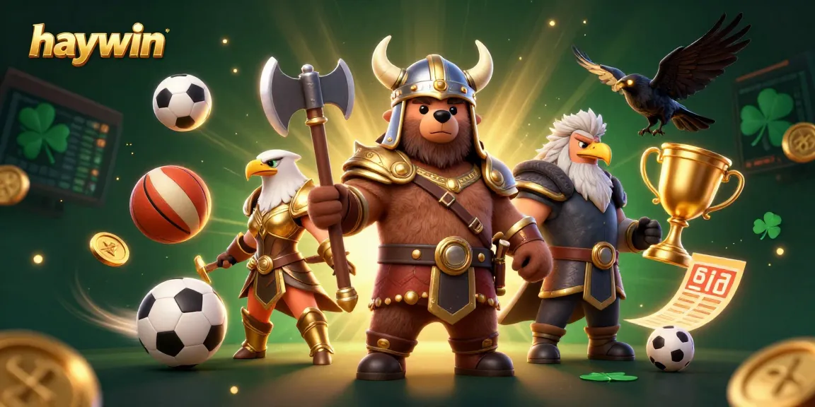 Win big at haywin with a thrilling casino adventure featuring a Viking berserker, Valkyrie eagle, and glowing betting elements.
