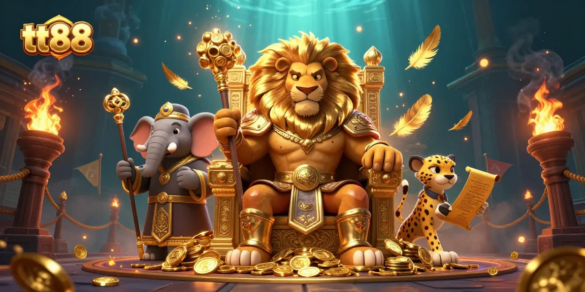 Engage with thrilling moments at tt88, where the fierce lion king reigns supreme in a vibrant casino world.