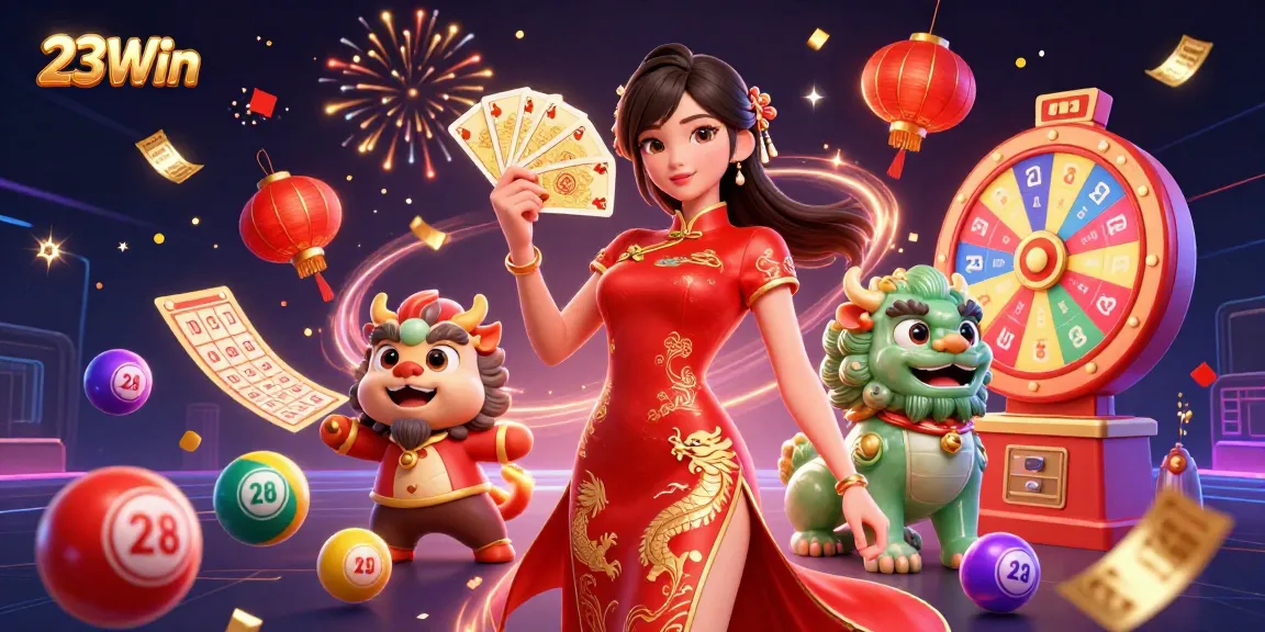 Experience thrilling gaming at 23Win with vibrant lottery balls and exciting casino elements.