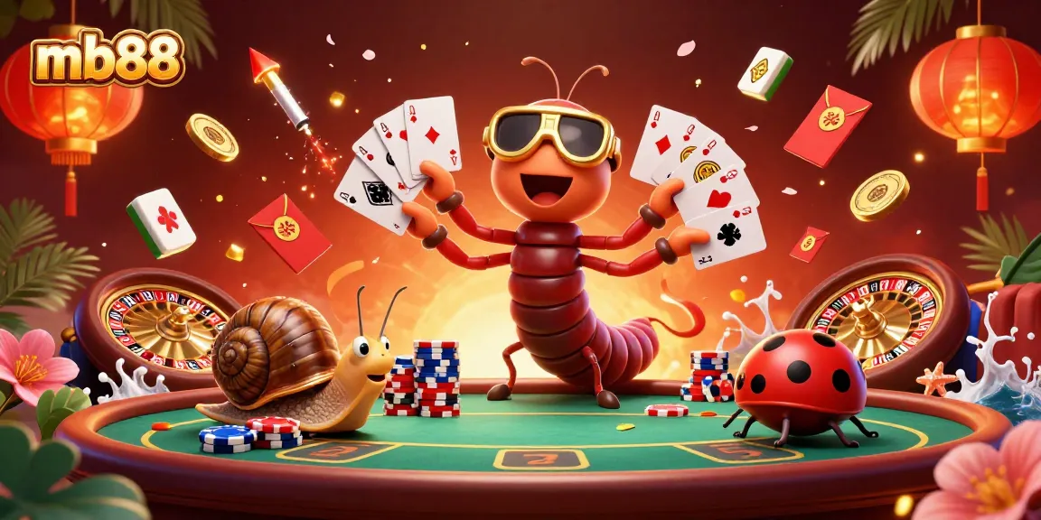 Experience excitement at mb88 with a lively 3D casino scene showcasing vibrant gaming action.
