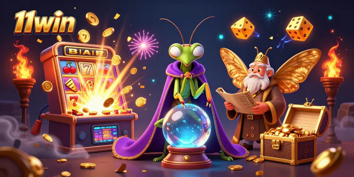 Experience 11win's enchanting world with a fortune teller and massive jackpot symbols.