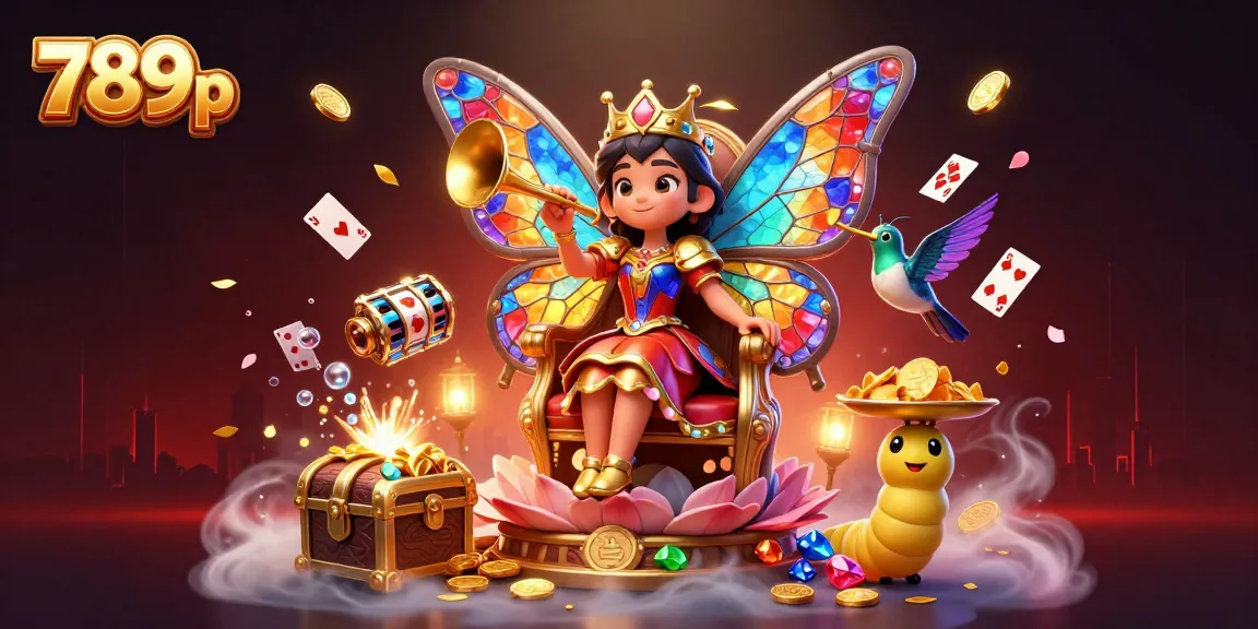 Experience the vibrant casino world of 789p with a detailed scene featuring enchanting characters and slot game elements.